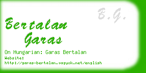 bertalan garas business card